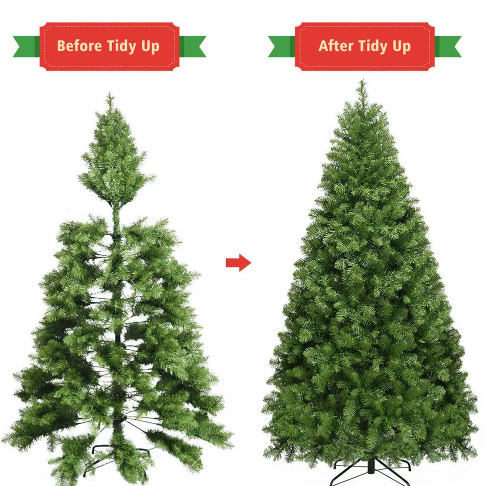 Fashion The Holiday Aisle Pre-Lit Artificial Pvc Christmas Tree With Led Lights And Stand-6'/7'/8'