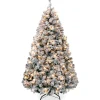 Hot The Holiday Aisle Pre-Lit Snow Flocked Artificial Christmas With Clear/White Lights