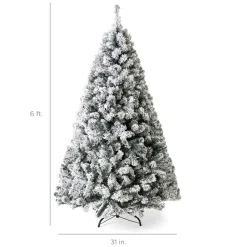 Hot The Holiday Aisle Pre-Lit Snow Flocked Artificial Christmas With Clear/White Lights