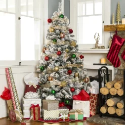 Hot The Holiday Aisle Pre-Lit Snow Flocked Artificial Christmas With Clear/White Lights