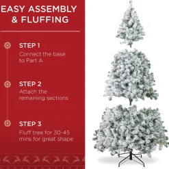 Hot The Holiday Aisle Pre-Lit Snow Flocked Artificial Christmas With Clear/White Lights