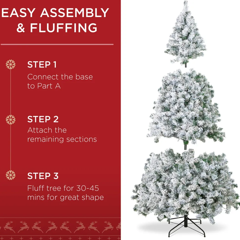 Hot The Holiday Aisle Pre-Lit Snow Flocked Artificial Christmas With Clear/White Lights