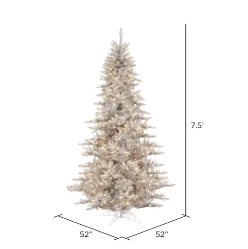 Best The Holiday Aisle Silver Tinsel Fir Artificial Christmas Tree