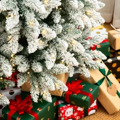 Hot The Holiday Aisle Slender Flocked/Frosted Pine Christmas Tree With Lights