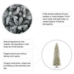 Hot The Holiday Aisle Slender Flocked/Frosted Pine Christmas Tree With Lights