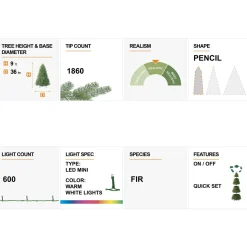 Hot The Holiday Aisle Slender Flocked/Frosted Pine Christmas Tree With Lights