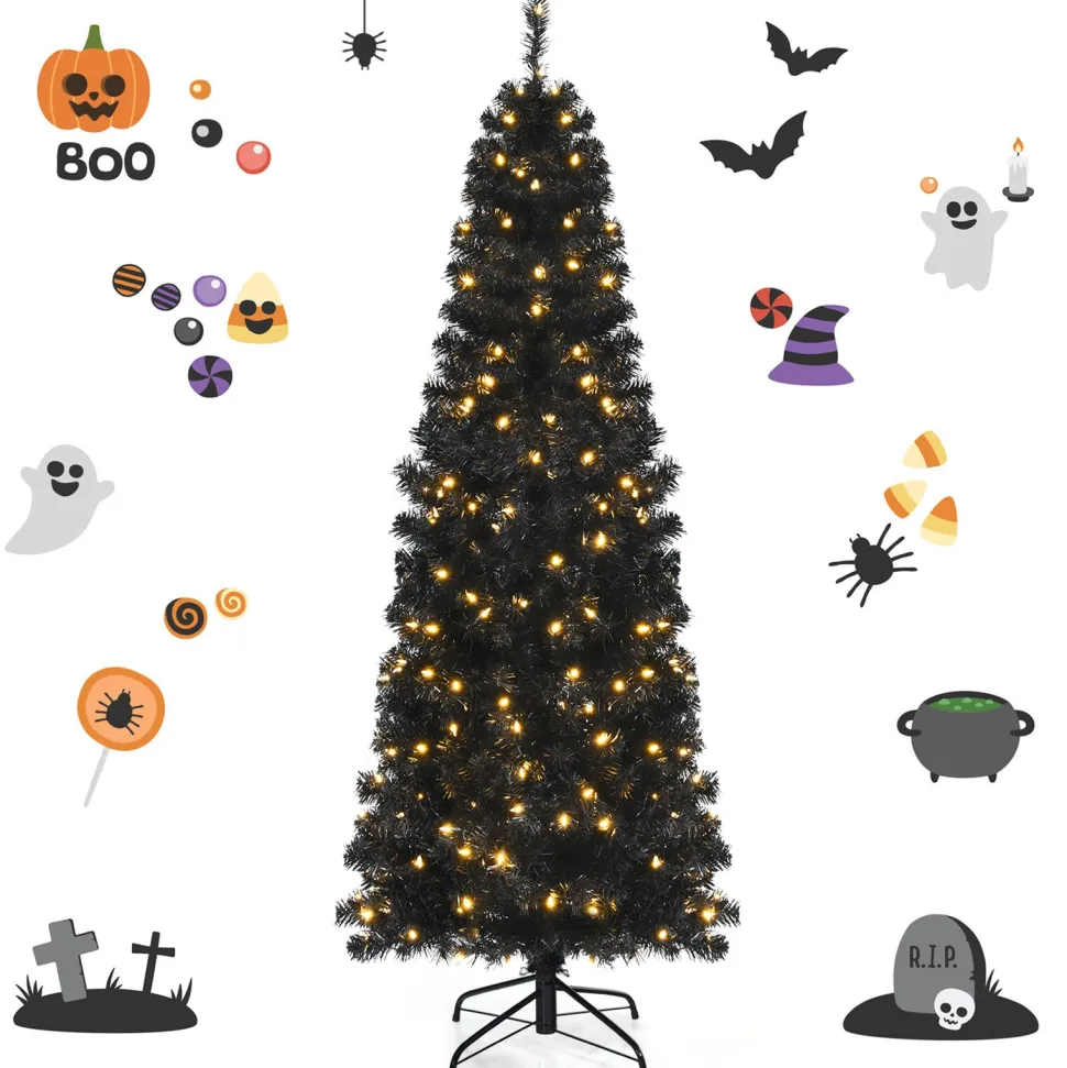 Hot The Holiday Aisle Slendert Black Realistic Artificial Pvc Cashmere Christmas Tree