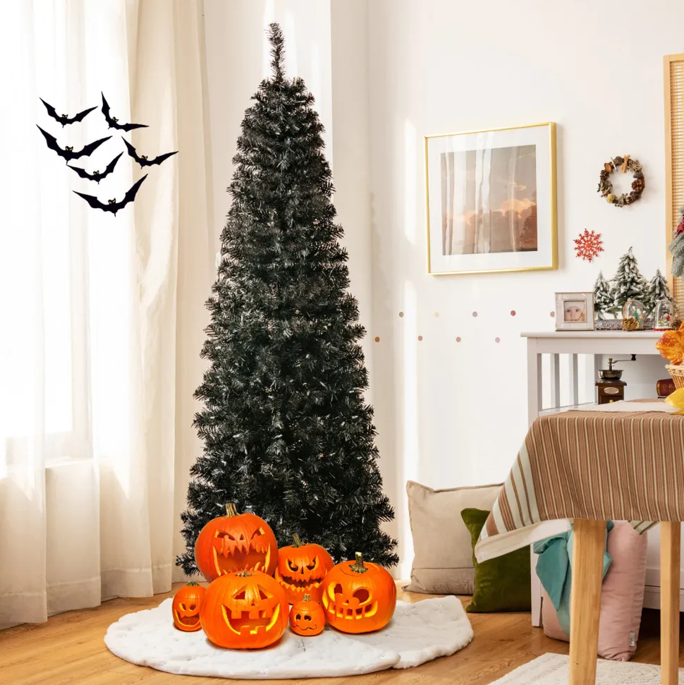 Hot The Holiday Aisle Slendert Black Realistic Artificial Pvc Cashmere Christmas Tree