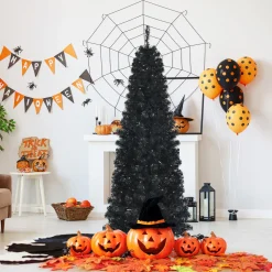 Hot The Holiday Aisle Slendert Black Realistic Artificial Pvc Cashmere Christmas Tree