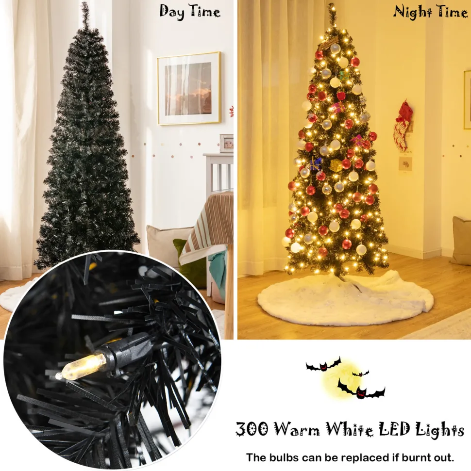 Hot The Holiday Aisle Slendert Black Realistic Artificial Pvc Cashmere Christmas Tree