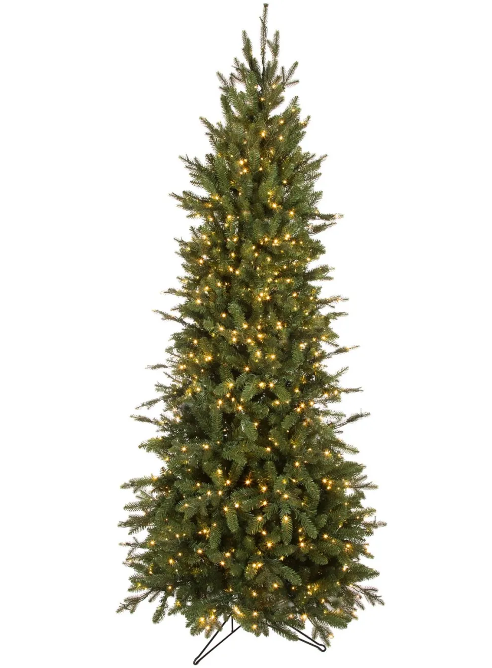 Store The Holiday Aisle Slim Canadian Power Pole Green Fir Artificial Christmas Tree With Clear/White Lights