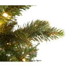 Store The Holiday Aisle Slim Canadian Power Pole Green Fir Artificial Christmas Tree With Clear/White Lights