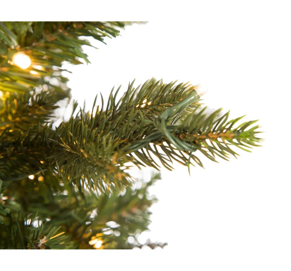 Store The Holiday Aisle Slim Canadian Power Pole Green Fir Artificial Christmas Tree With Clear/White Lights