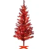 Online The Holiday Aisle Tinsel Trees Red Pine Artificial Christmas Tree With Color & Clear Lights