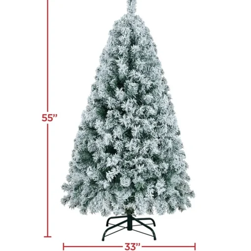 Flash Sale The Holiday Aisle White/Green Pvc Spruce Flocked/Frosted Christmas Tree With Incadescent