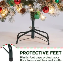 Flash Sale The Holiday Aisle White/Green Pvc Spruce Flocked/Frosted Christmas Tree With Incadescent