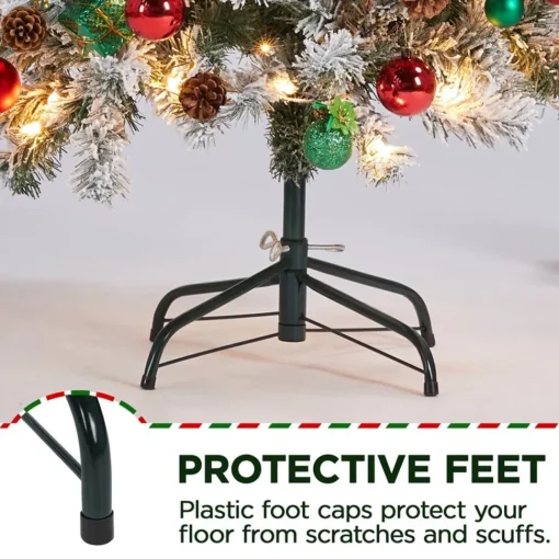 Flash Sale The Holiday Aisle White/Green Pvc Spruce Flocked/Frosted Christmas Tree With Incadescent